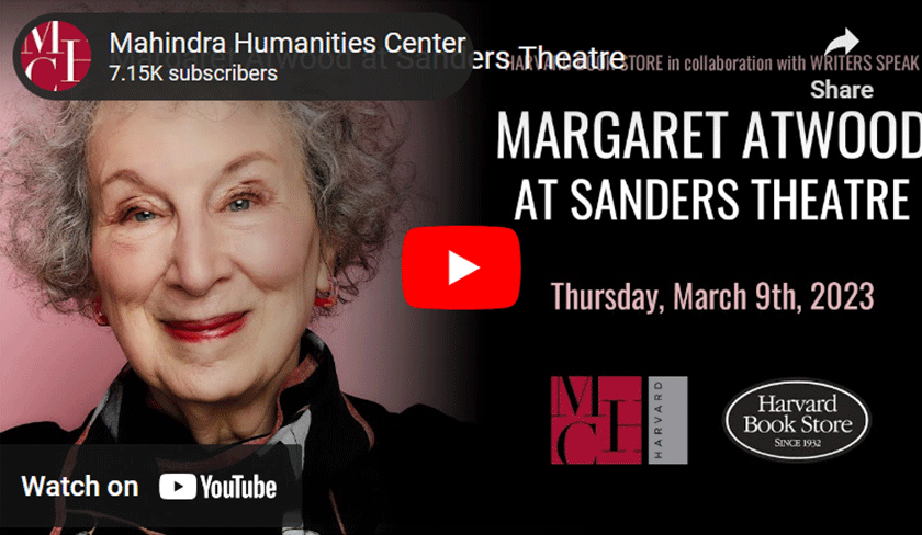 Margaret Atwood at Sanders Theatre YouTube Thumbnail